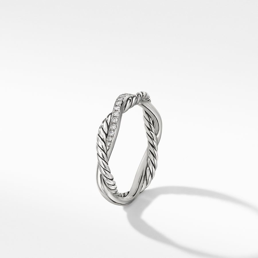 David Yurman Petite Infinity Twisted Ring with Pavé Diamonds - R16370DSSADI