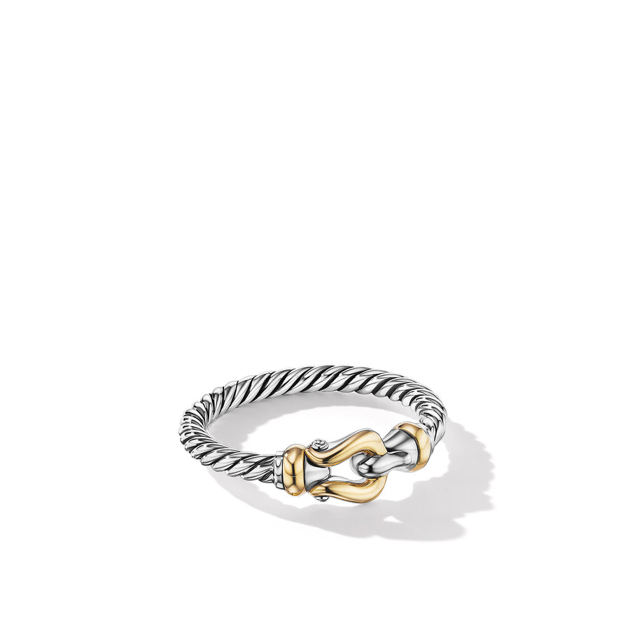 David Yurman Petite Buckle Ring with 18k Yellow Gold- R16517 S86