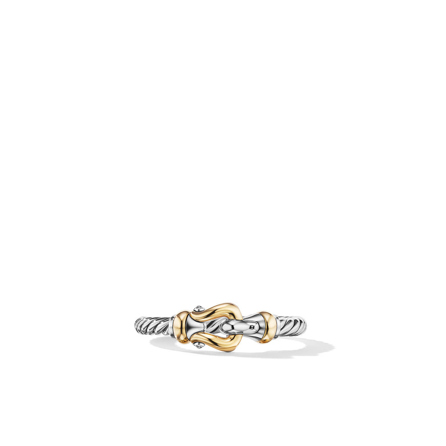 David Yurman Petite Buckle Ring with 18k Yellow Gold- R16517 S86