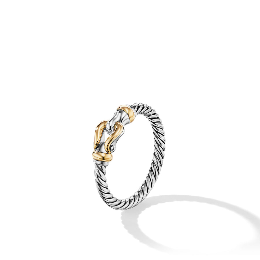 David Yurman Petite Buckle Ring with 18k Yellow Gold- R16517 S86