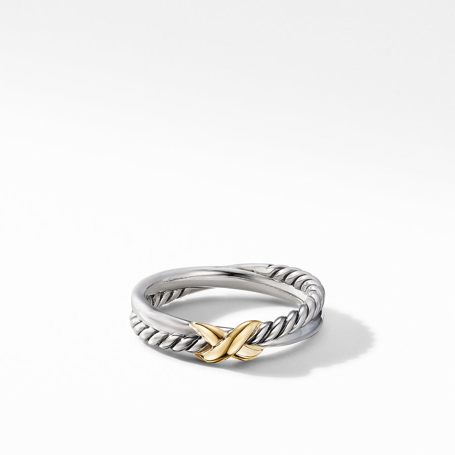 David Yurman Petite X Ring with 18k Gold- R16895 S8