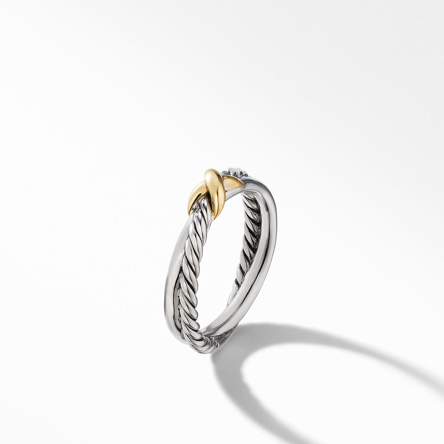 David Yurman Petite X Ring with 18k Gold- R16895 S8