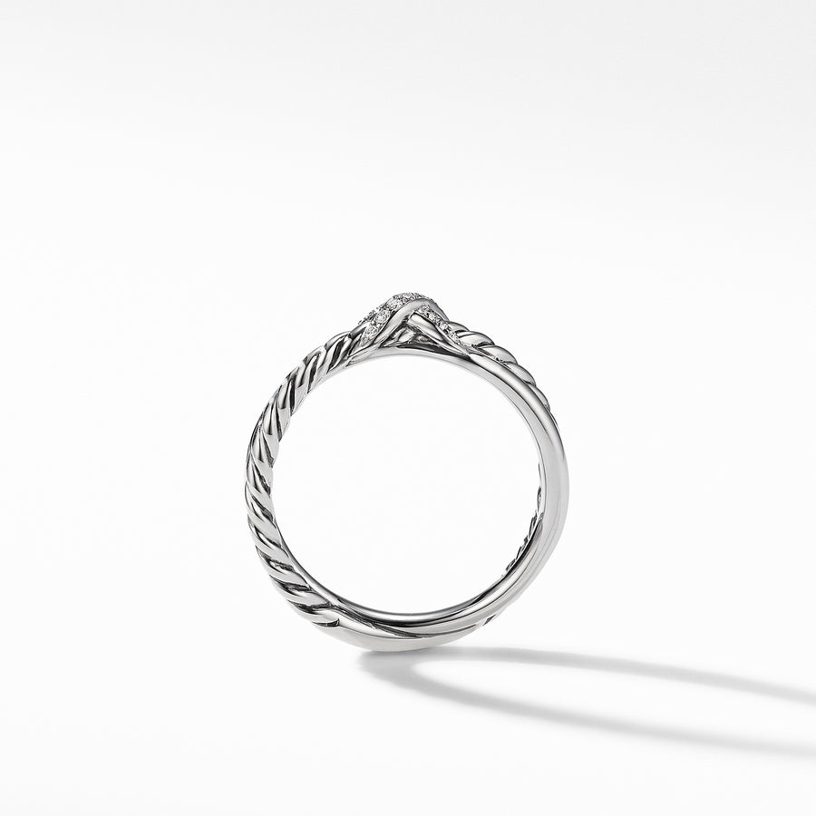 David Yurman Petite X Ring with Pave Diamonds- R16895DSSADI7