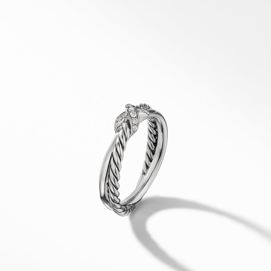 David Yurman Petite X Ring with Pave Diamonds- R16895DSSADI7