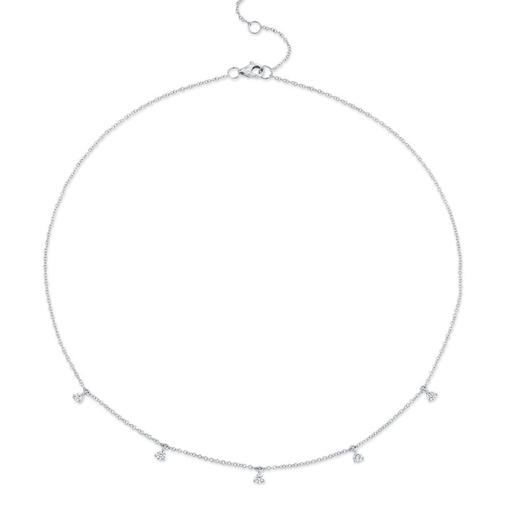 14k White Gold 0.30ctw Floating Diamond Dangle Necklace - SC55006336