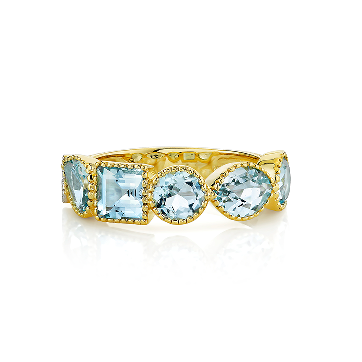 Sloane Street 18k Yellow Gold 5-Stone Sky Blue Topaz Band - SS-R026J-BTSK-WDCB-Y