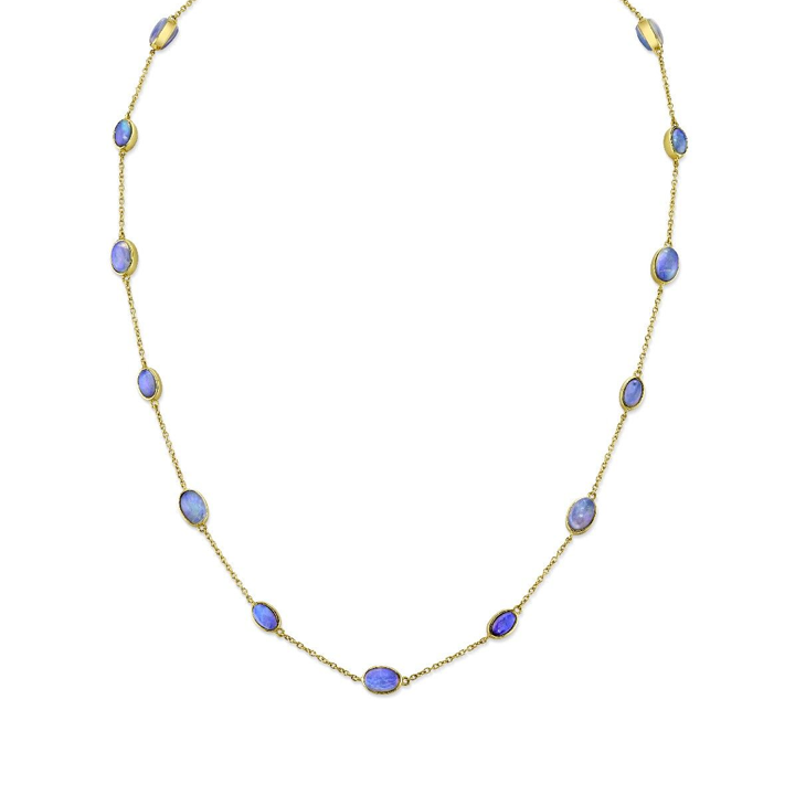 Sloane Street 18k Yellow Gold Multi Station Double Sided Opal Necklace- SS-CH003T-EO-Y-18-16