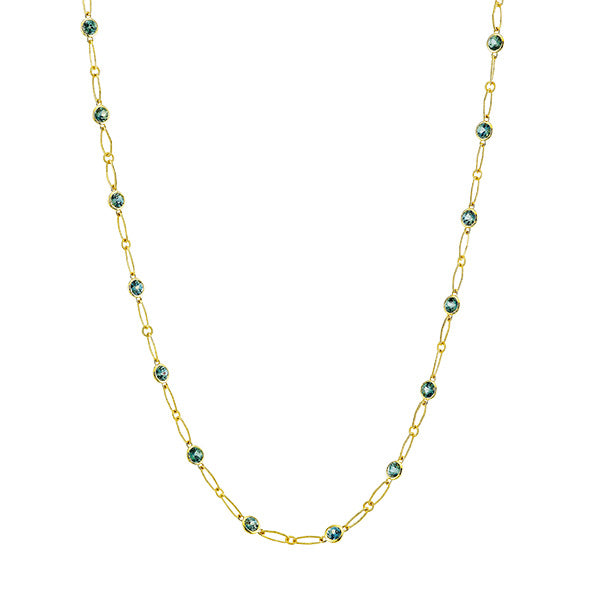 Sloane Street 18k Yellow Gold Green Sapphire Lacey Chain- SS-CH032T-GS-Y