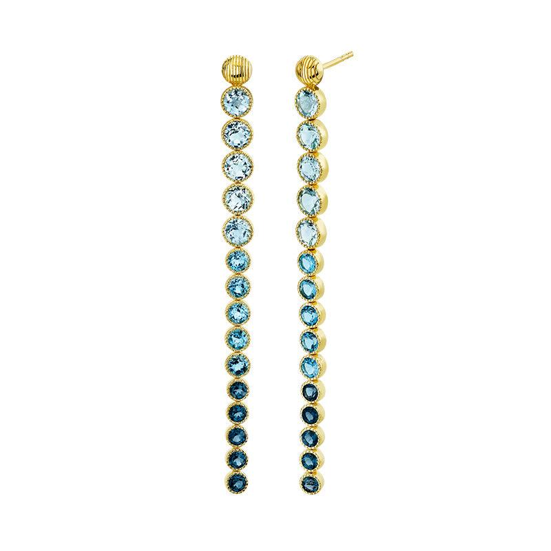 Sloane Street 18k Yellow Gold Bezel Set Blue Topaz Ombre Stick Earrings- SS-E004J-BTSK-SWB-LB-Y