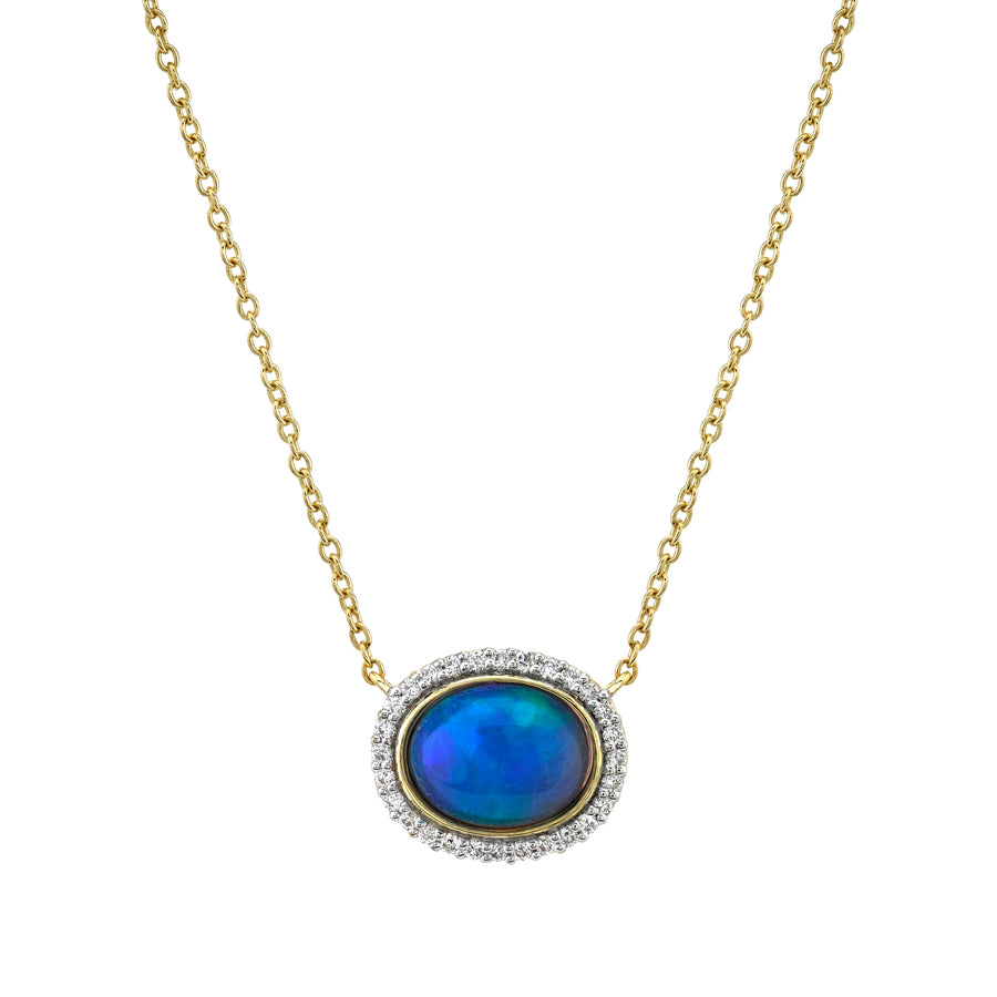 Sloane Street 18k Yellow Gold Ethiopian Opal & Diamond Necklace- SS-P012G-EO-WDCB-Y