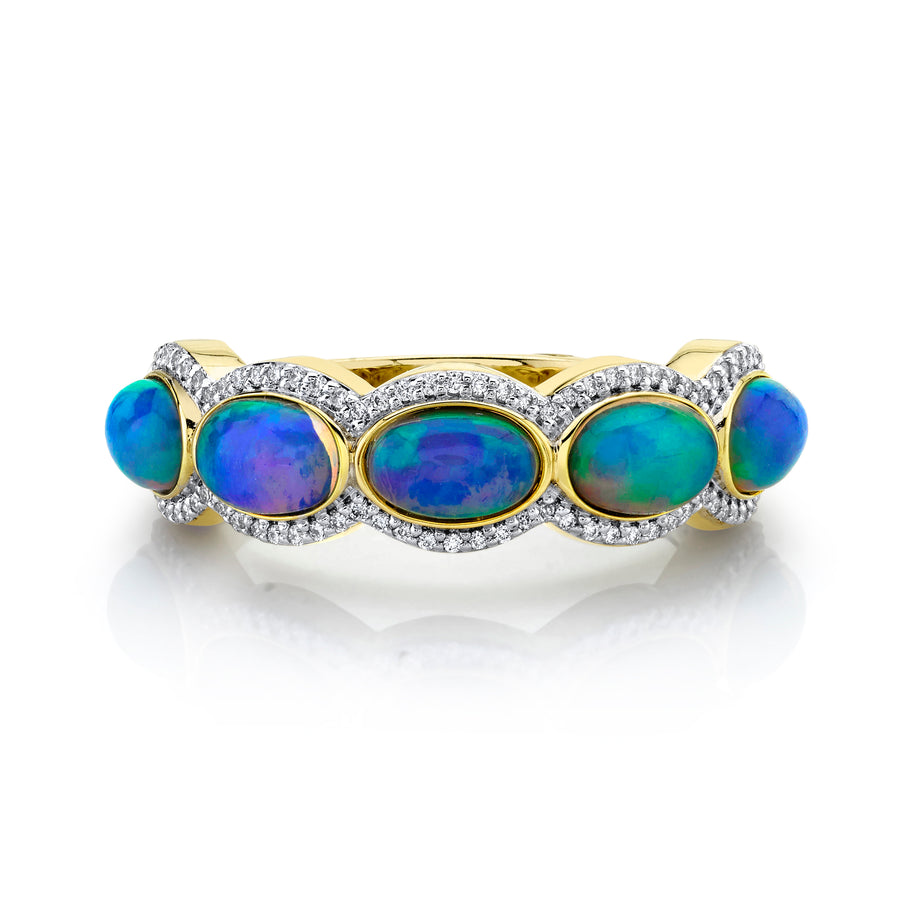 Sloane Street 18k Yellow Gold Ethiopian Opal & Diamond Ring- SS-R016H-EO-WDCB-Y