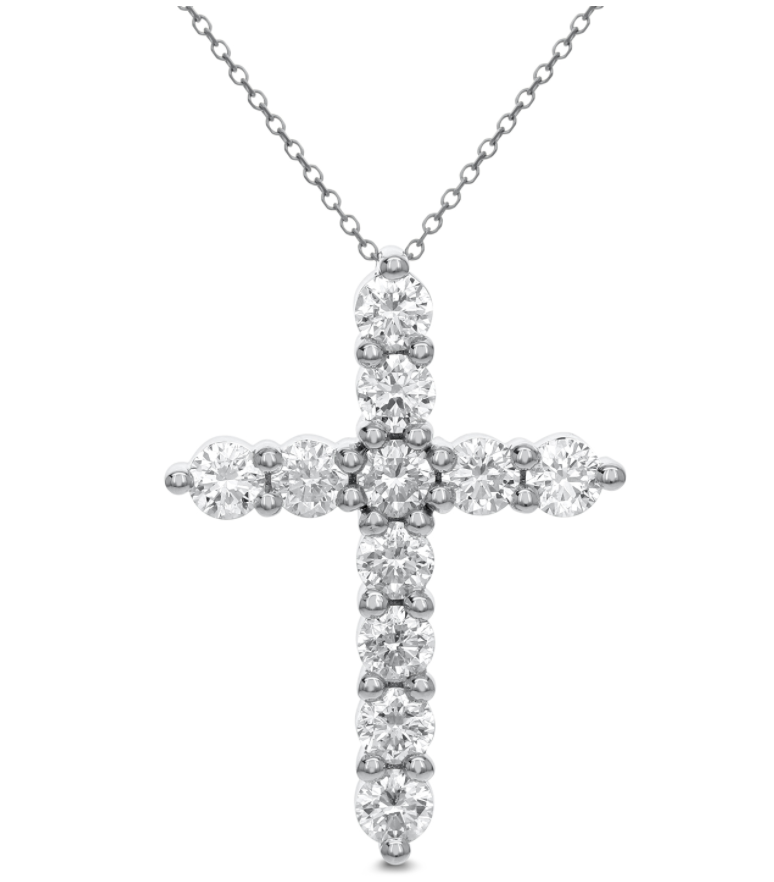 18K Gold 2.97ctw Diamond Cross Necklace- ACR-13474