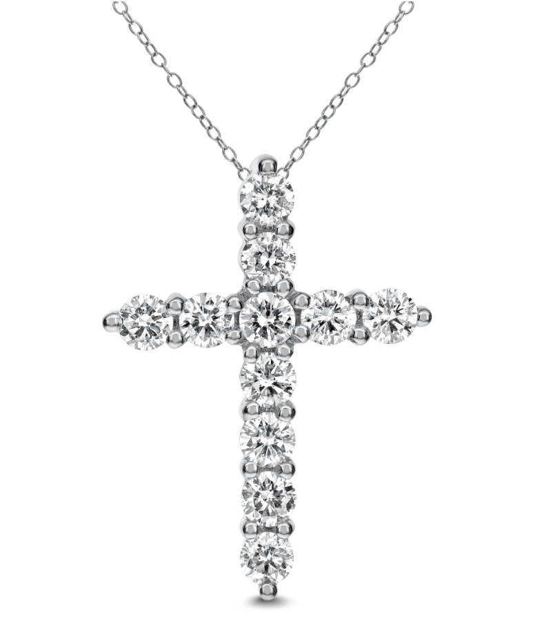 18k Gold 2.00ctw Diamond Cross Necklace- ACR-11646