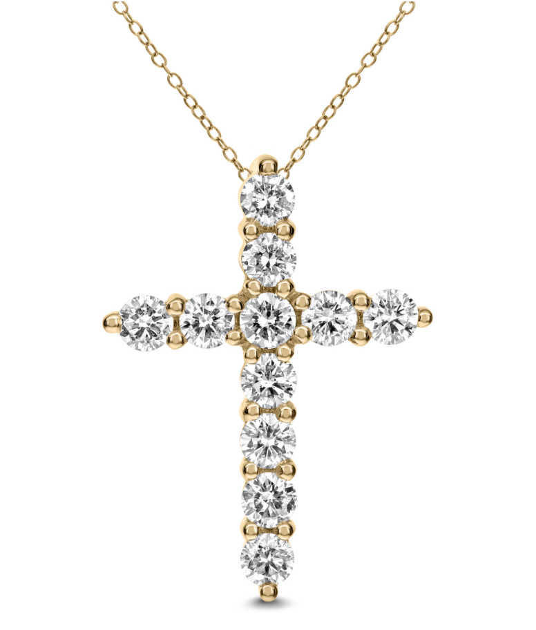 18k Gold 2.00ctw Diamond Cross Necklace- ACR-11646