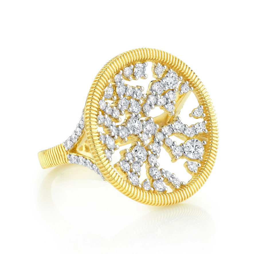 Sloane Street 18k Yellow Gold Diamond Celestial Ring- SS-R224T-WDCB-Y