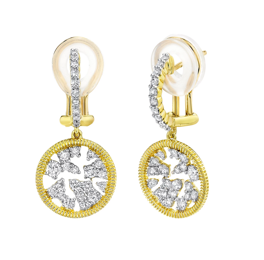 Sloane Street 18k Yellow Gold Diamond Celestial Drop Earrings- SS-E026F-WDCB-Y