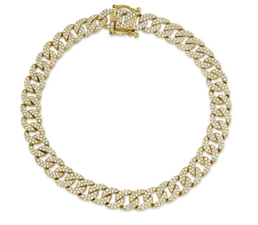 14K Yellow Gold 1.69ctw Diamond Pave Link Bracelet- MFJ169YG