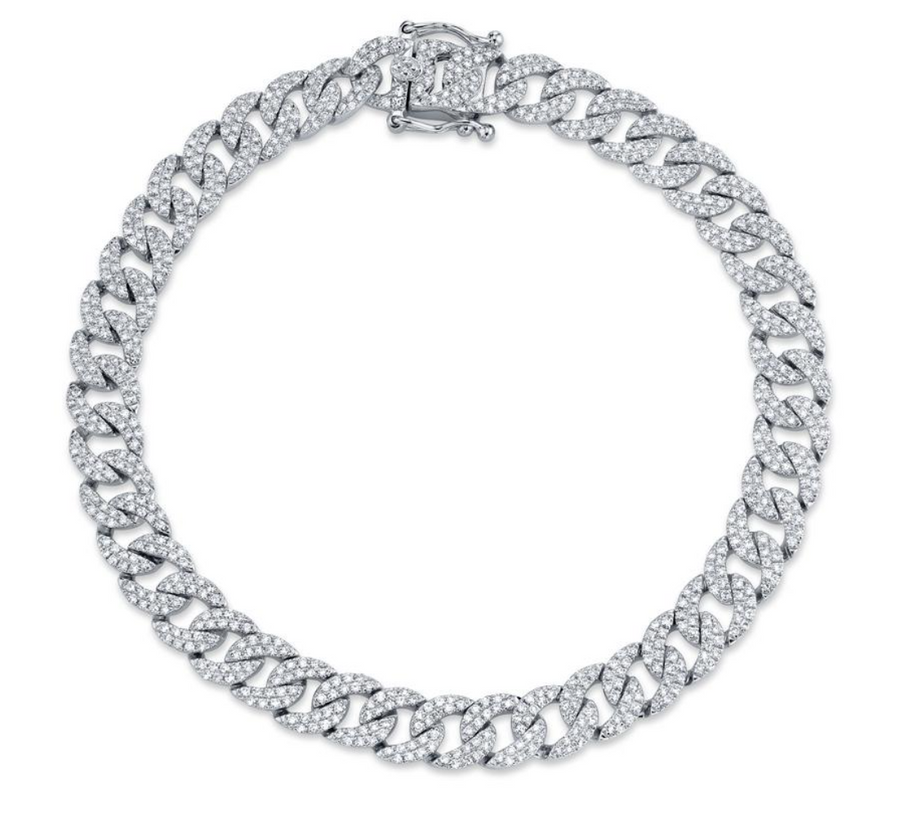 14k White Gold 1.69ctw Diamond Pave Link Bracelet- MFJ169WG