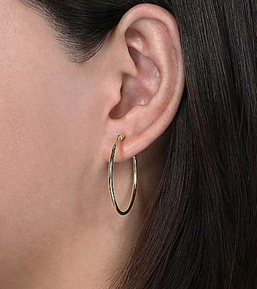 Gabriel & Co. 14K White Gold 30mm Classic Hoop Earrings- EG13602W4JJJ