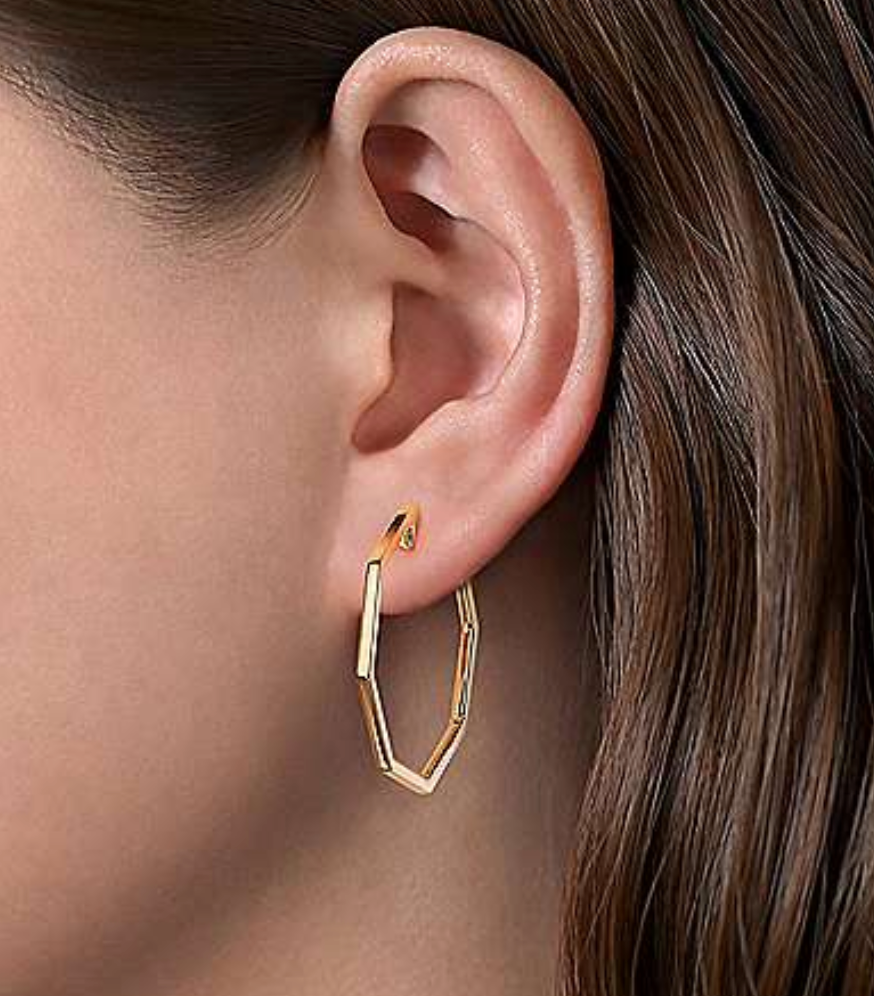 Gabriel & Co. 14K Yellow Gold 30mm Geometric Hoop Earrings- EG14174Y4JJJ