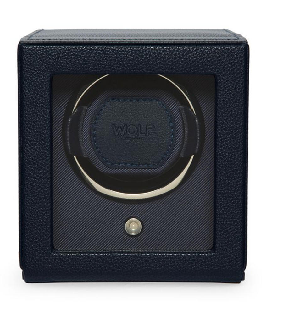 Wolf Cub Watch Winder with Cover- Navy