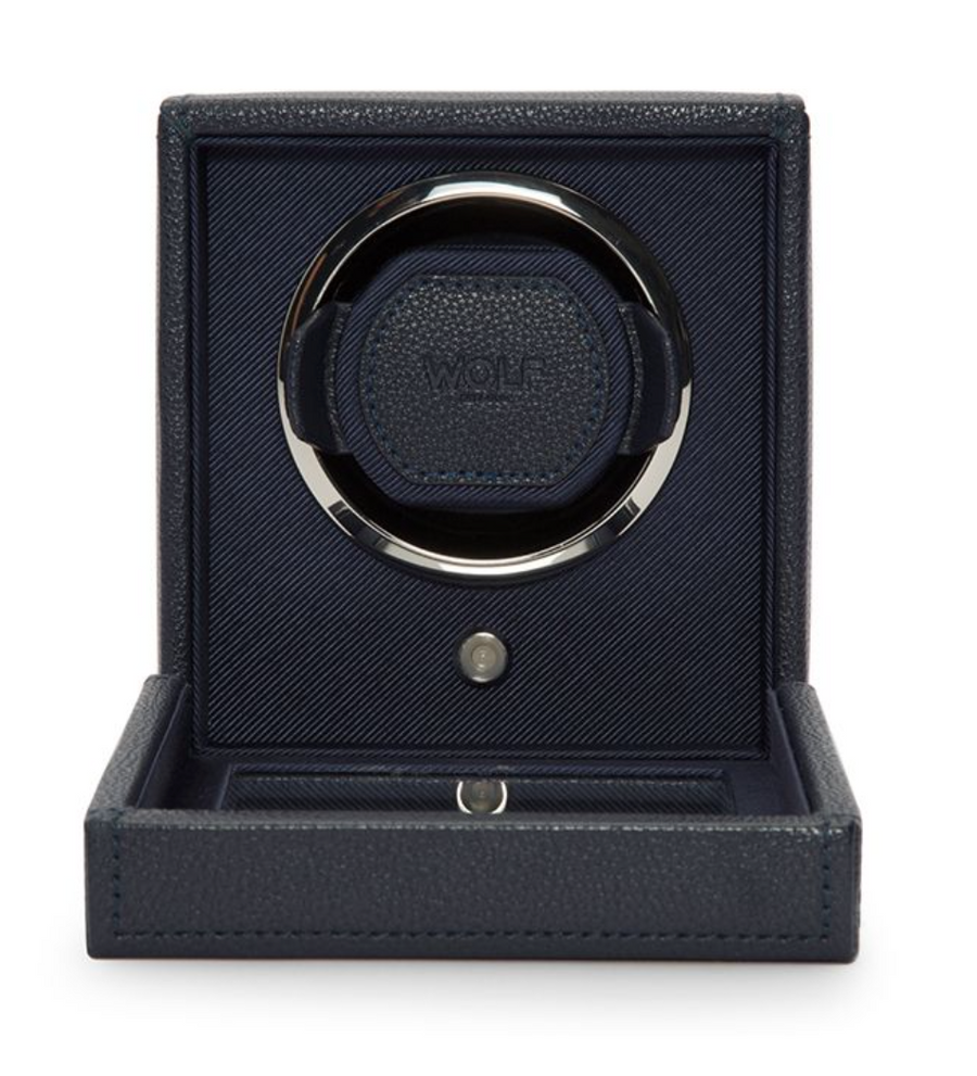 Wolf Cub Watch Winder with Cover- Navy