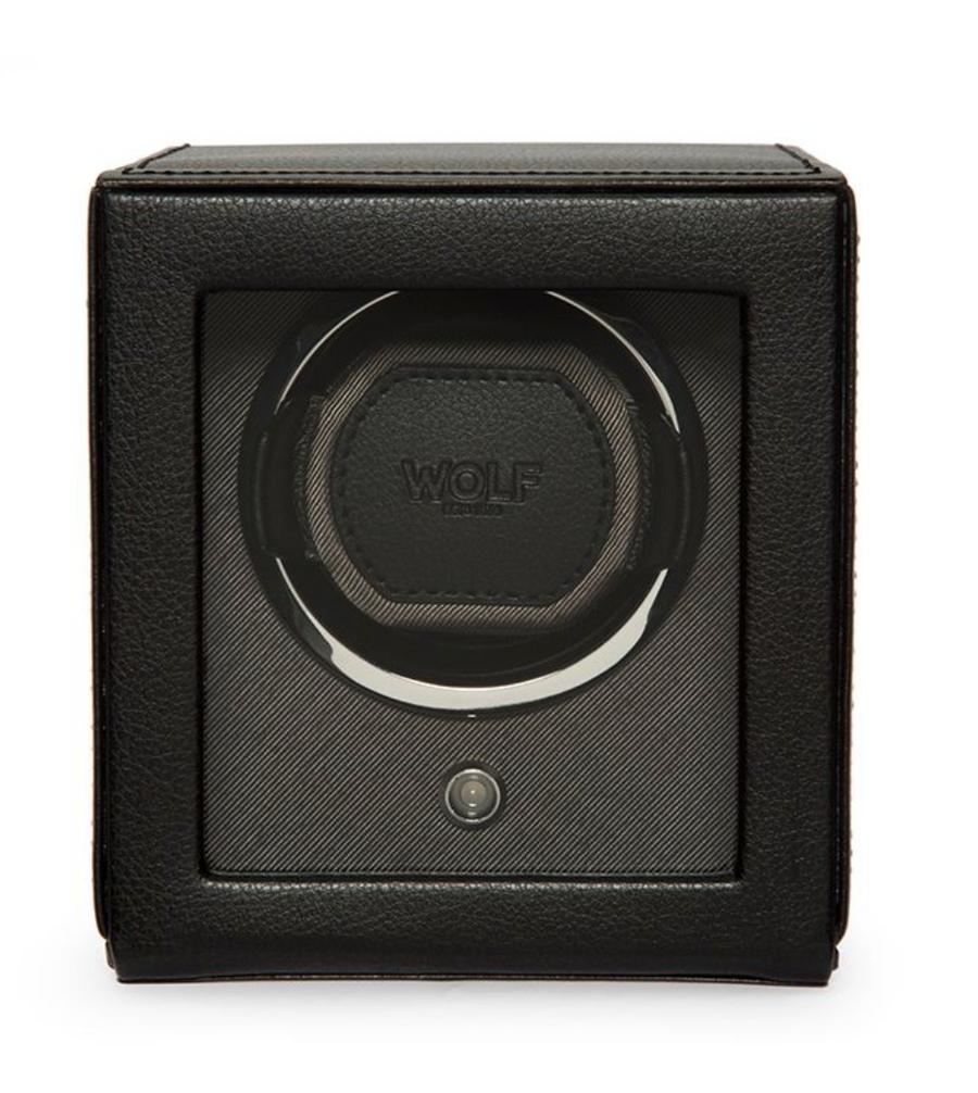 Wolf Cub Watch Winder with Cover- Black