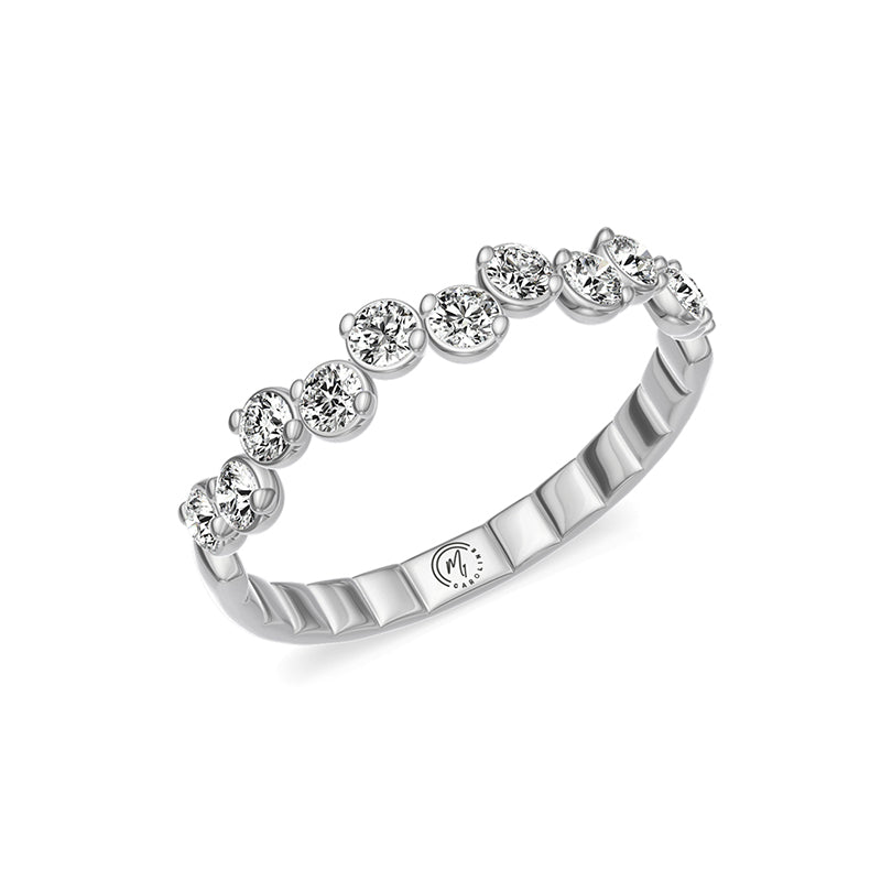 White Gold 0.50ctw Off-Set Diamond Stackable Band- UVC1100WR5JN