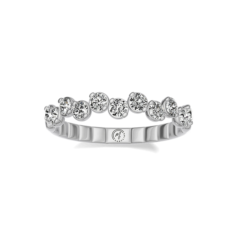 White Gold 0.50ctw Off-Set Diamond Stackable Band- UVC1100WR5JN