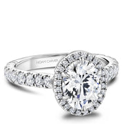 Oval halo Atelier engagement ring with 52 round VS1-FG diamonds