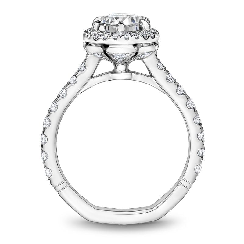 Noam Carver Platinum Oval Diamond Halo Engagement Ring Semi-Mounting -  A001-02WZ-FCYA