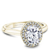 Oval halo Atelier engagement ring by Noam Carver with 36 round VS1-FG diamonds