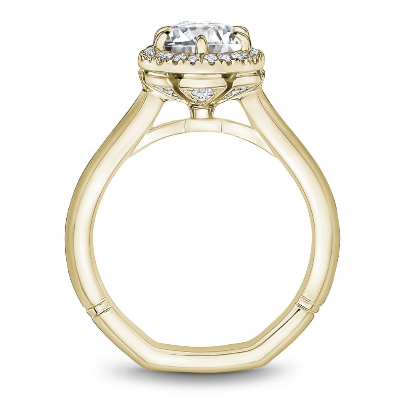 Noam Carver 18K Yellow Gold Oval Diamond Halo Engagement Ring Semi-Mounting -  A003-02YS-FCYA