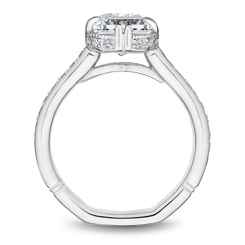 Noam Carver 18K White Gold Emerald Cut Diamond Engagement Ring Semi-Mounting -  A004-01WS-FCYA