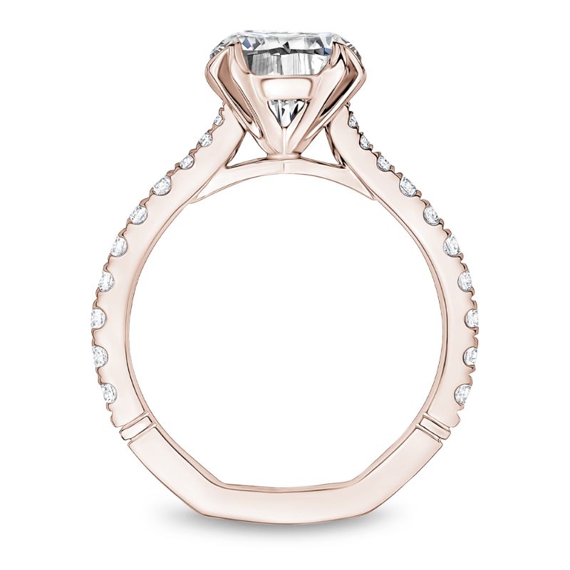 Noam Carver 18K Rose Gold Round Brilliant Diamond Engagement Ring Semi-Mounting -  A009-01RS-FCYA