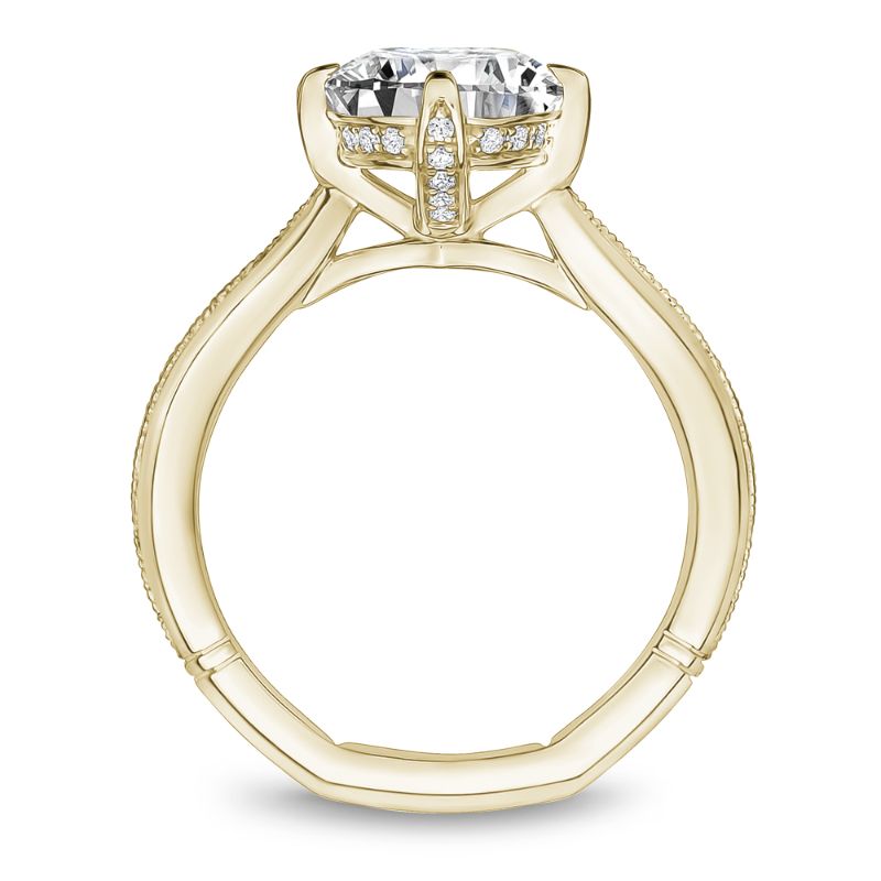 Noam Carver 18K Yellow Gold Knife Edge Milgrain Engagement Ring Semi-Mounting -  A013-01YS-FCYA