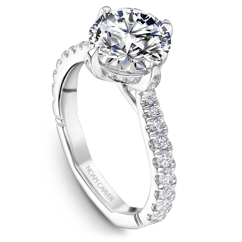 Noam Carver Platinum Round Brilliant Diamond Engagement Ring Semi-Mounting -  A014-01WZ-FCYA