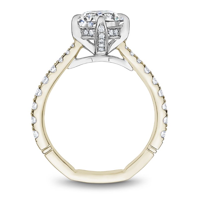 Noam Carver 18K Yellow Gold & Platinum Oval Diamond Engagement Ring Semi-Mounting -  A014-02YWP-FCYA