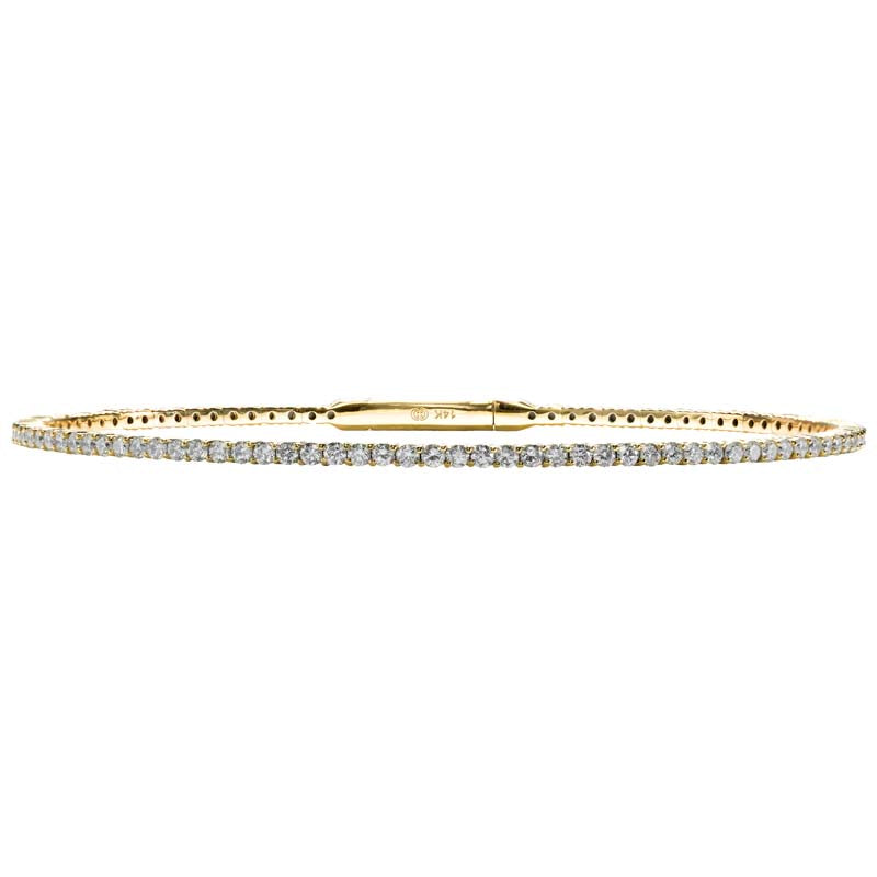 Christopher Designs tennis bracelet with 1.82cttw. GSI2 round cut diamonds set in 14K yellow gold.
