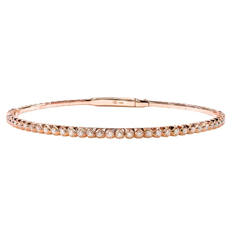 Christopher Designs tennis bracelet with 0.56cttw. GSI2 round cut diamonds set in 14K rose gold.