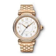 An exquisite watch will always convey sophistication and style - and this timepiece from IWC brings you just that. This Ladies watch can definitely be an awe-striking piece once you lay eyes upon it. With a Diamond bezel, this beauty represents thorough craftsmanship. The 18k Rose Gold case that encloses this pieces mechanism is also evidence of the quality that comes from this stylish item. The contrasting Silver dial color adds a bold sense of luxury. Also important to note is the Scratch resi