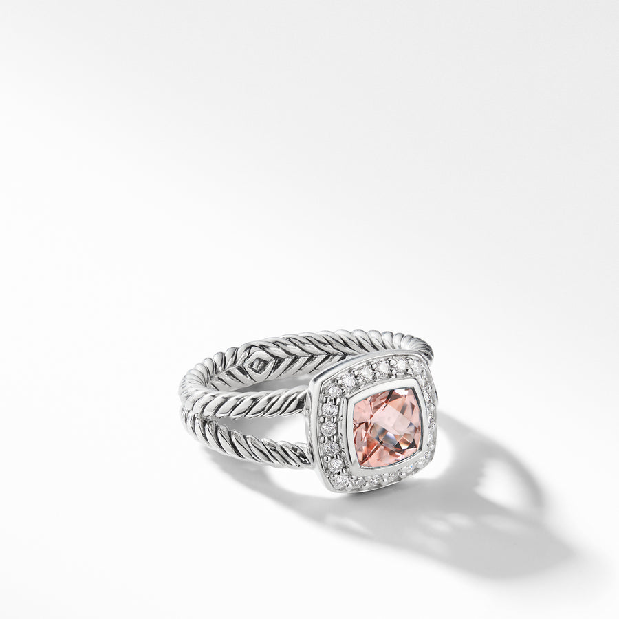 Petite Albion Ring with Morganite and Diamonds
