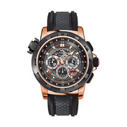An exquisite timepiece will always deliver sophistication and style- and this timepiece from Carl F Bucherer brings you just that. This Gents watch can surely be an awe-striking piece once you lay eyes upon it. 18 K rose gold Blackened titanium monopusher Ceramic bezel Skeletonized dial Screw-down crown and chronograph push- pieces in 18 K gold and rubber   Sapphire crystal with anti-reflective coating on both sides Water-resistant to 50 m (5 atm) Diameter 46.6 mm Height 15.5 mm