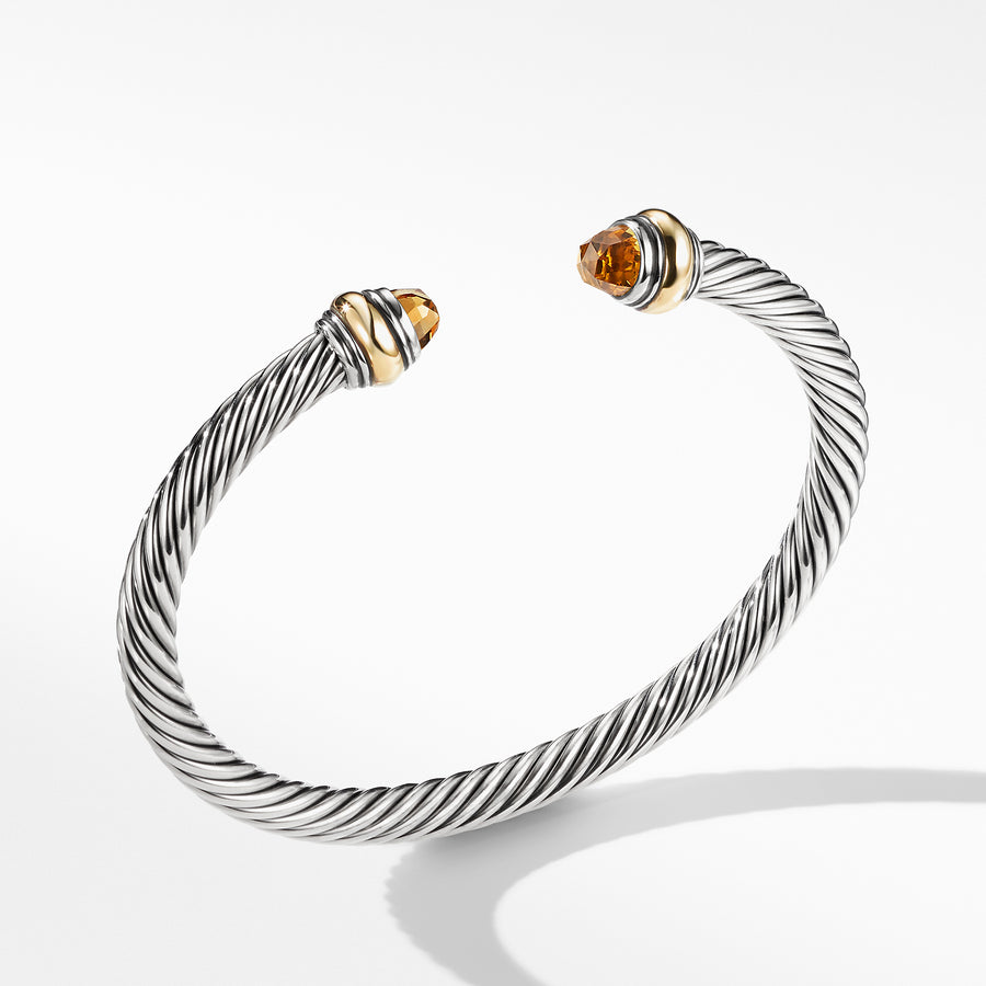 Sterling silver and 14-karat yellow gold ��� Faceted citrine,  ��� Cable, 5mm wide