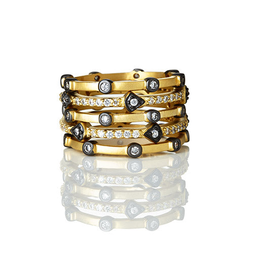 Freida Rothman Mixed Stackable Set Of 5 Rings - YRZR0989B