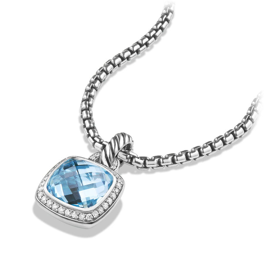 David Yurman Pendant with Blue Topaz and Diamonds - D12308DSSABTDI