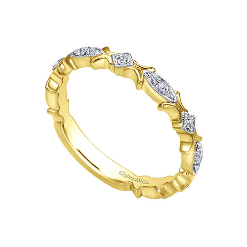 Gabriel & Co. 14k Yellow Gold Diamond Stackable Ladies' Ring - LR4855Y45JJ