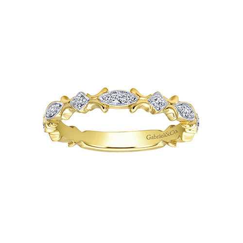 Gabriel & Co. 14k Yellow Gold Diamond Stackable Ladies' Ring - LR4855Y45JJ