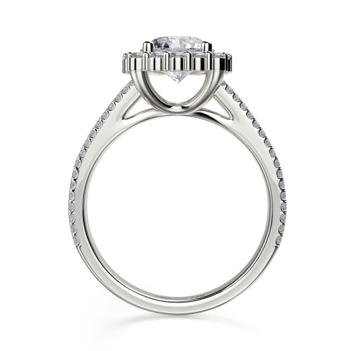 Michael M 18k White Gold Halo Engagement Ring R685-1