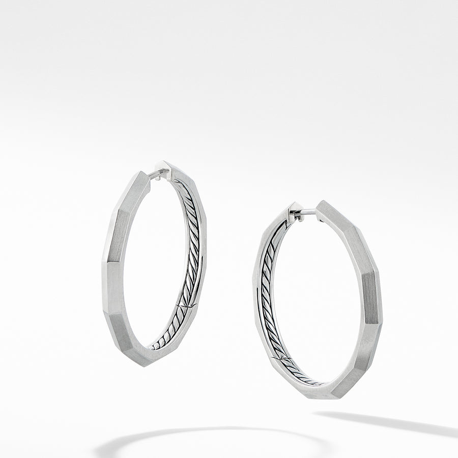 David Yurman Stax Faceted Hoop Earring - E14145SS-883932959291